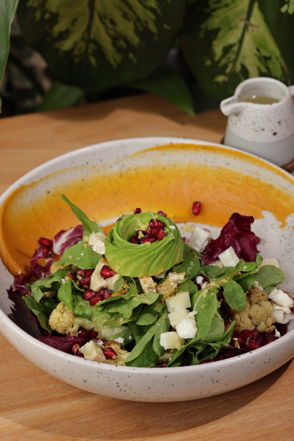 Avocado salad bowl with avocado rose at The Avocado Factory