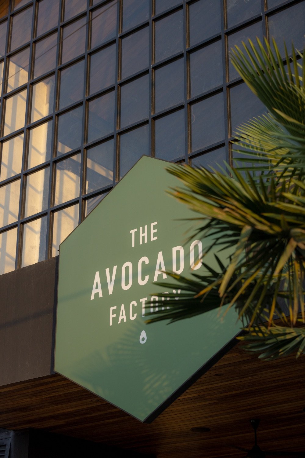 The Avocado Factory storefront signage, Canggu