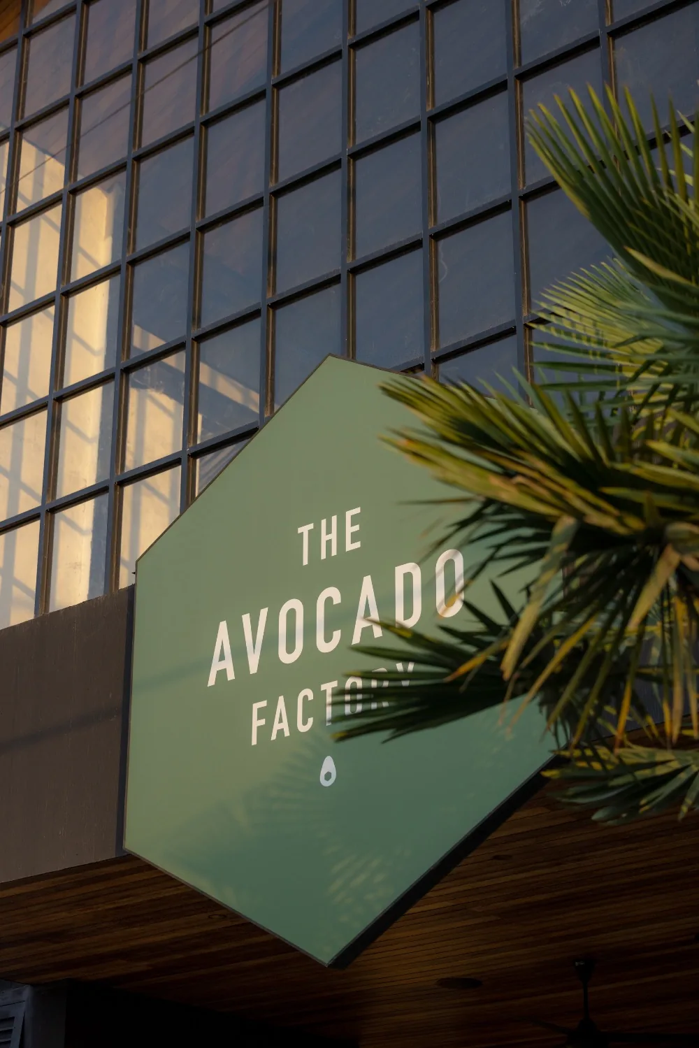 The Avocado Factory storefront signage, Canggu